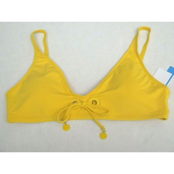 Bleu by Rod Beattie Women's Sz 10 Sunset Yellow Tie-Front Bikini Top $79 - Picture 4 of 7